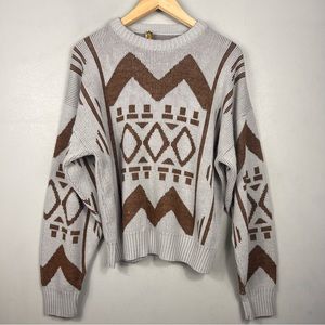 London Fog 90’s Aztec Geometric Knit Sweater